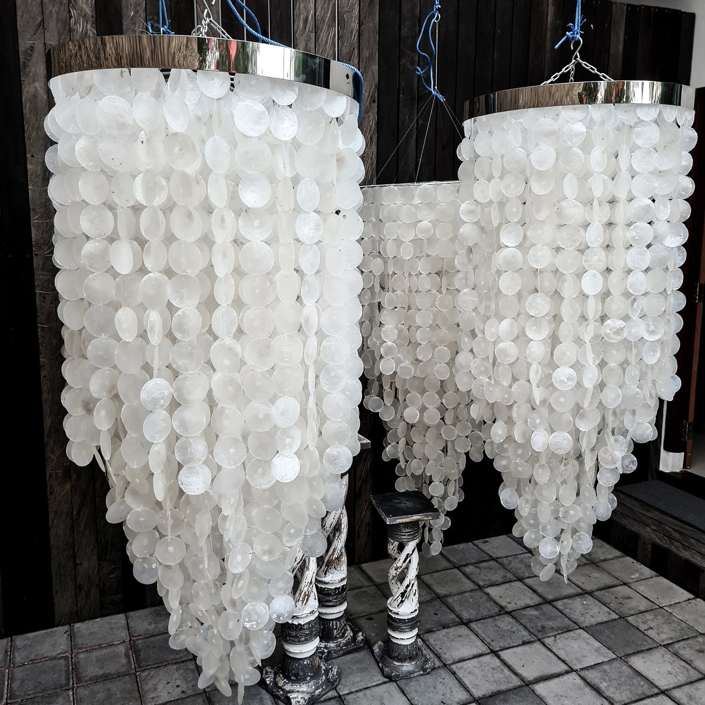 Shell chandelier 60x140cm pendant singing lampshade sea shells bohemian lamp shade shell decoration