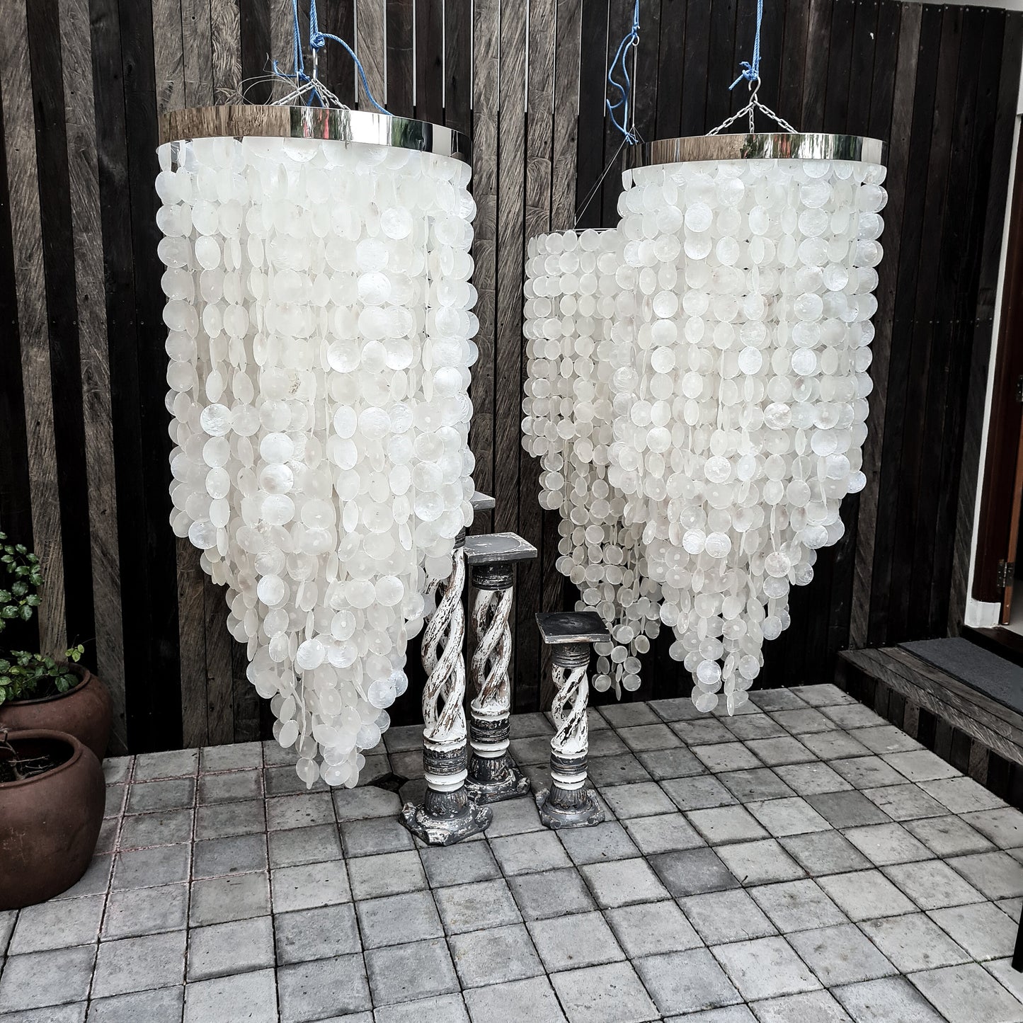 Shell chandelier 60x140cm pendant singing lampshade sea shells bohemian lamp shade shell decoration