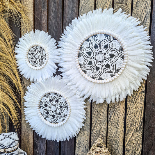 Juju set 30 40 50cm feather decoration wall decals wall decor wall hangings wall baskets jujuhat wall installation boho decor