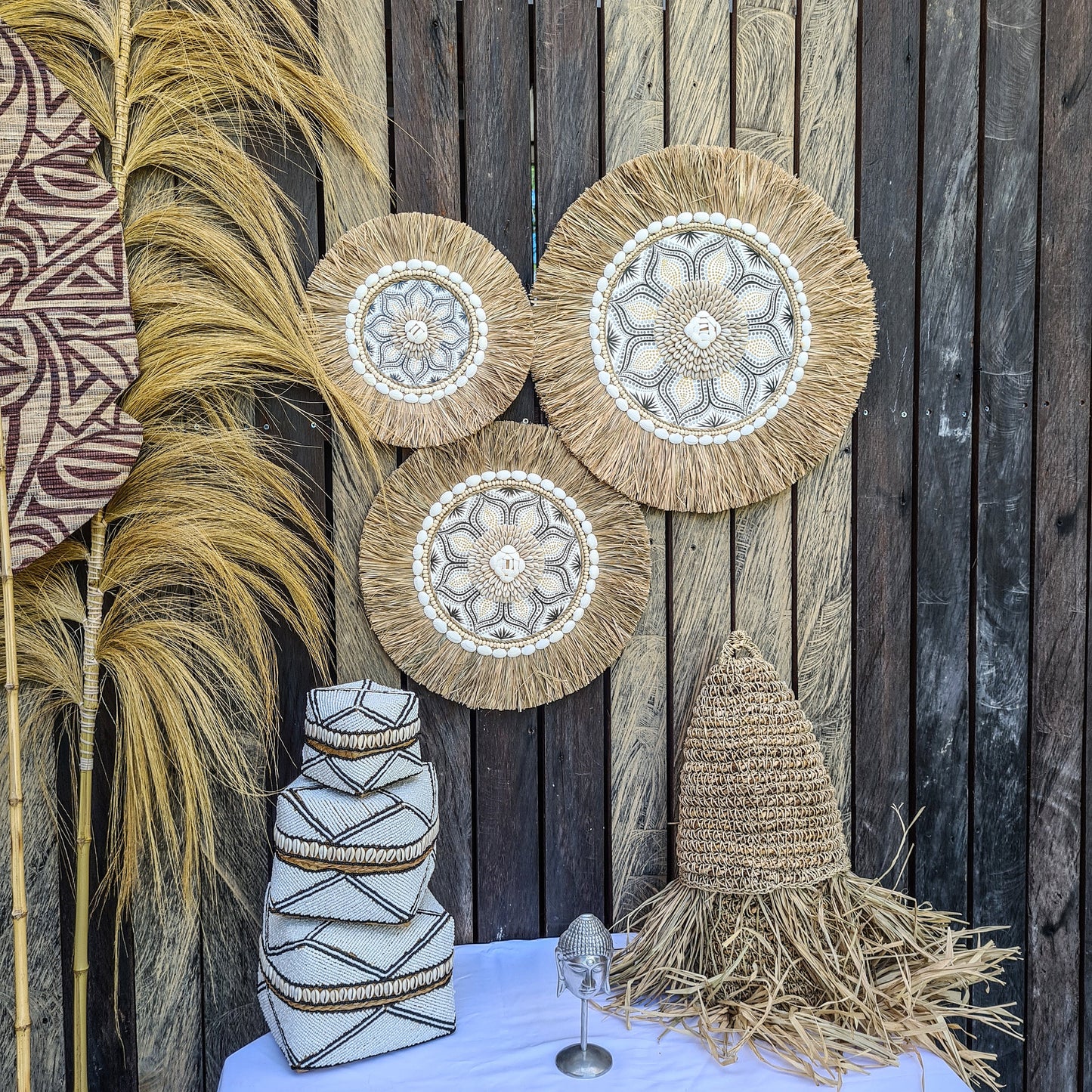 Wall juju 30 40 50cm yellow black rafia decor wall installation wall hangings baskets boho decor wall decoration