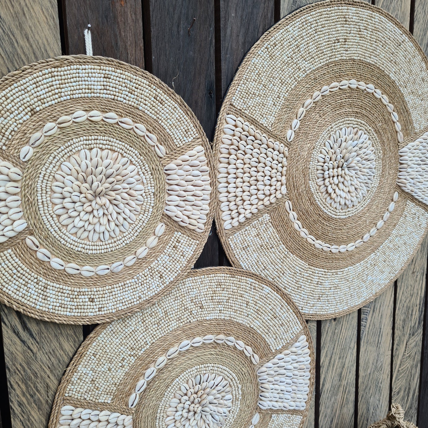 Wall shell decor 40, 50, 60cm juju hat boho decoration eco decor wall hanging bohemian style wall baskets wicker wall tray beads