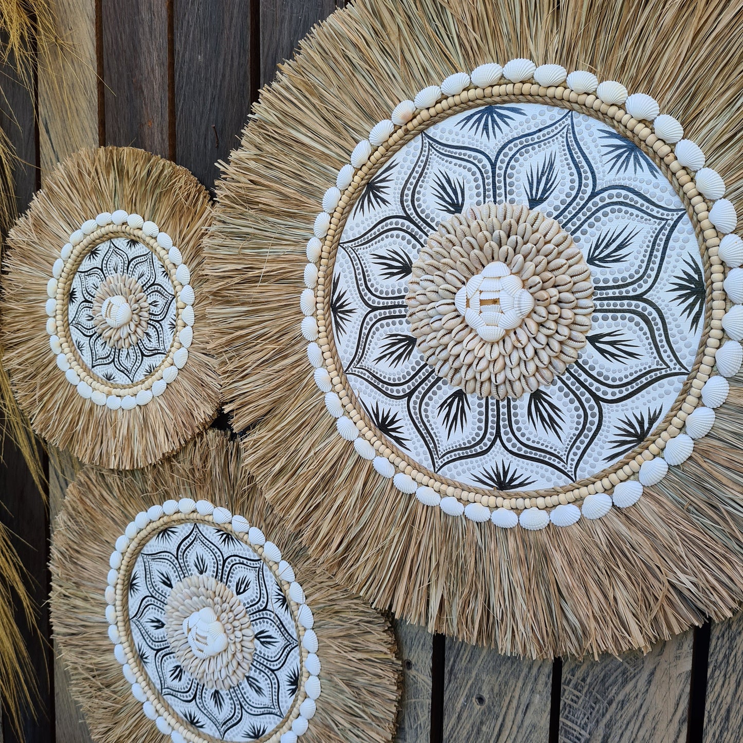 Wall juju 30 40 50cm gray black rafia decor wall installation wall hangings baskets boho decor wall decoration