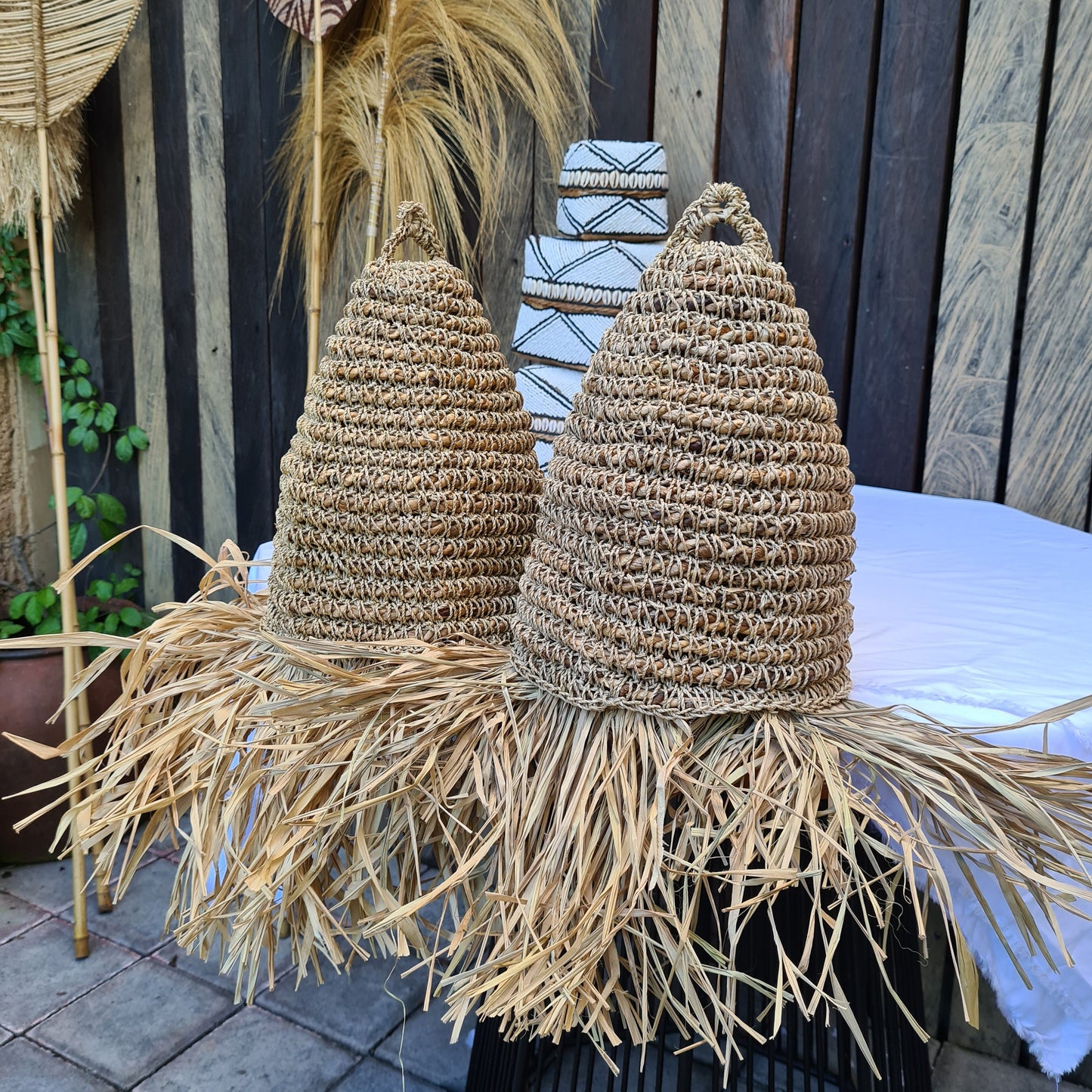 Wicker lampshade 20x25cm seagrass boho decor pendant lamp chandelier woven decor lighting eco decor bali style
