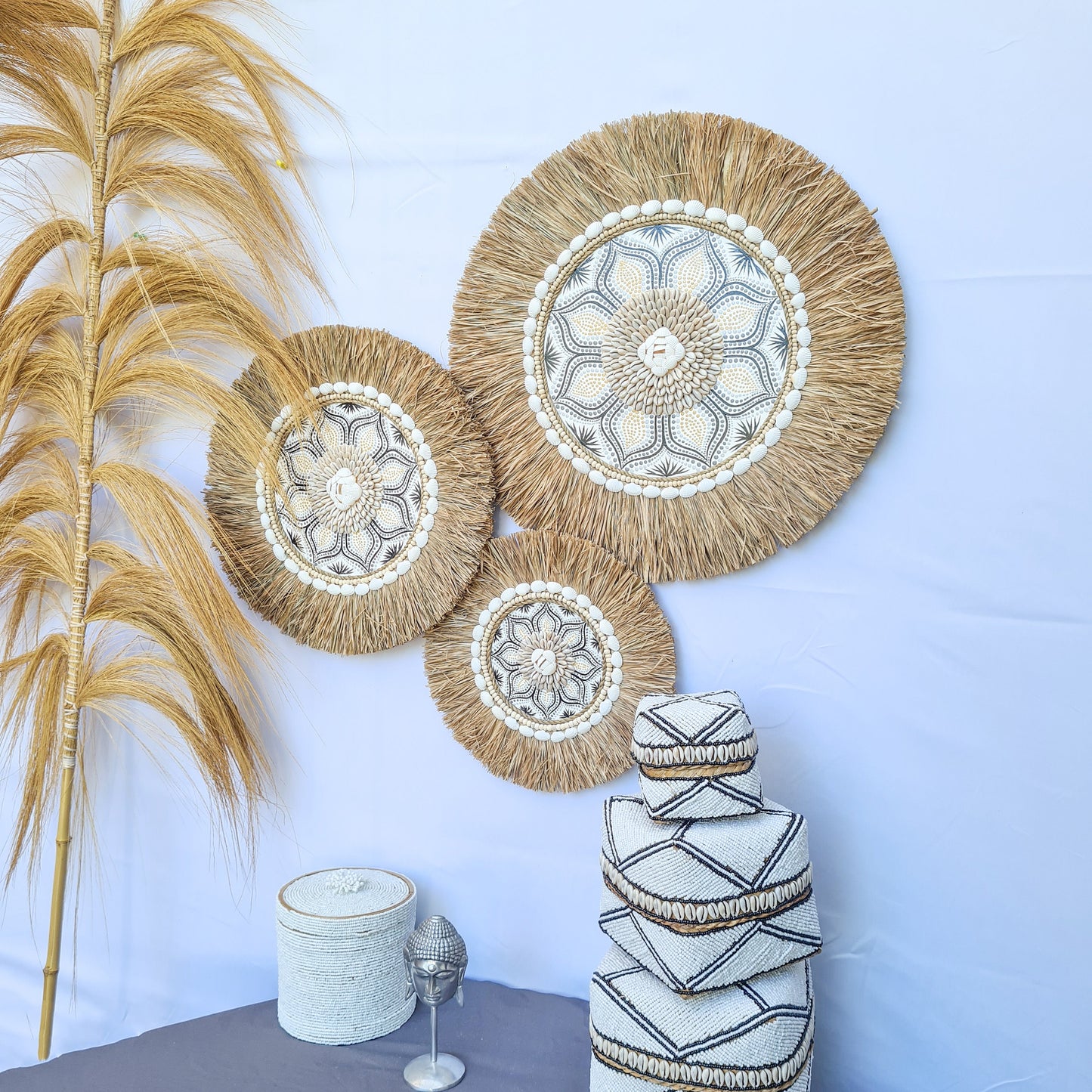 Wall juju 30 40 50cm yellow black rafia decor wall installation wall hangings baskets boho decor wall decoration