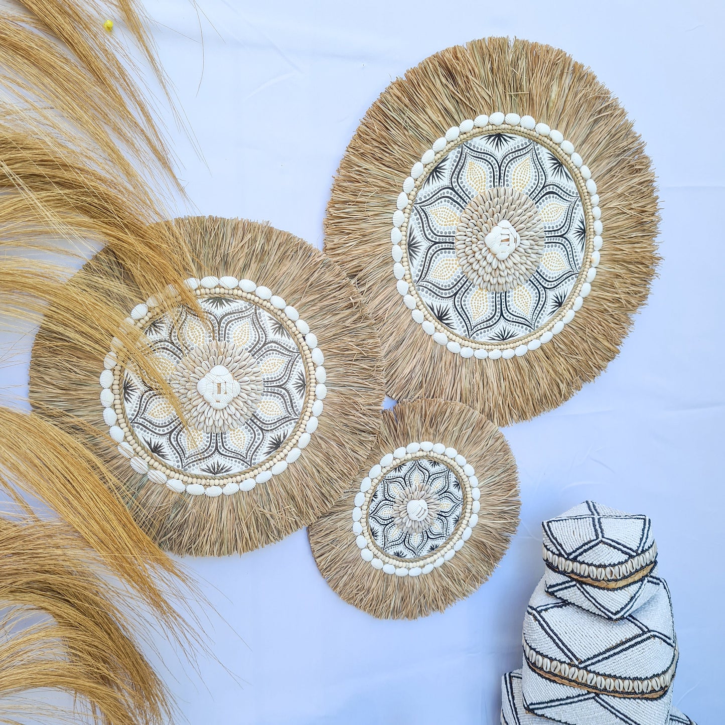 Wall juju 30 40 50cm yellow black rafia decor wall installation wall hangings baskets boho decor wall decoration