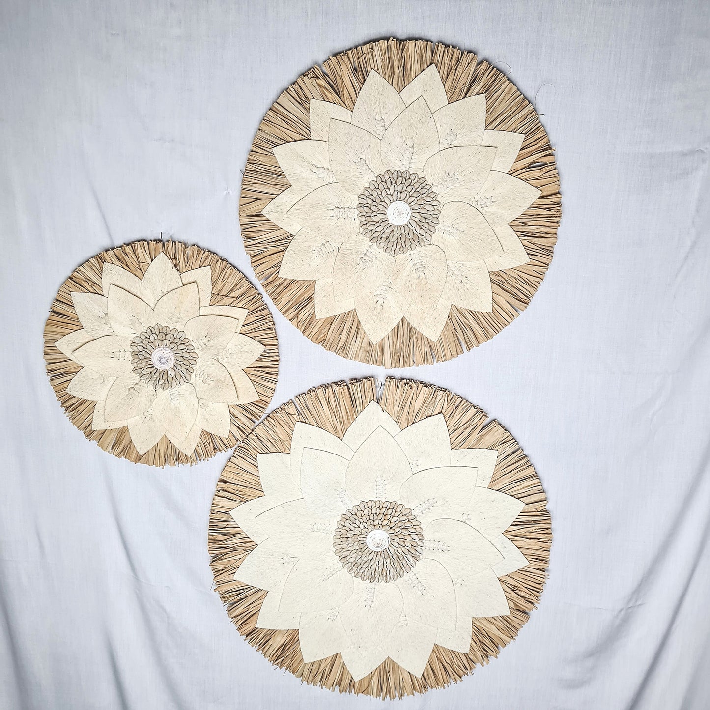 Wall decor 30 40 50cm juju hat rafia palm leaf macrame leaf shells wall hangings boho decor wall installation baskets