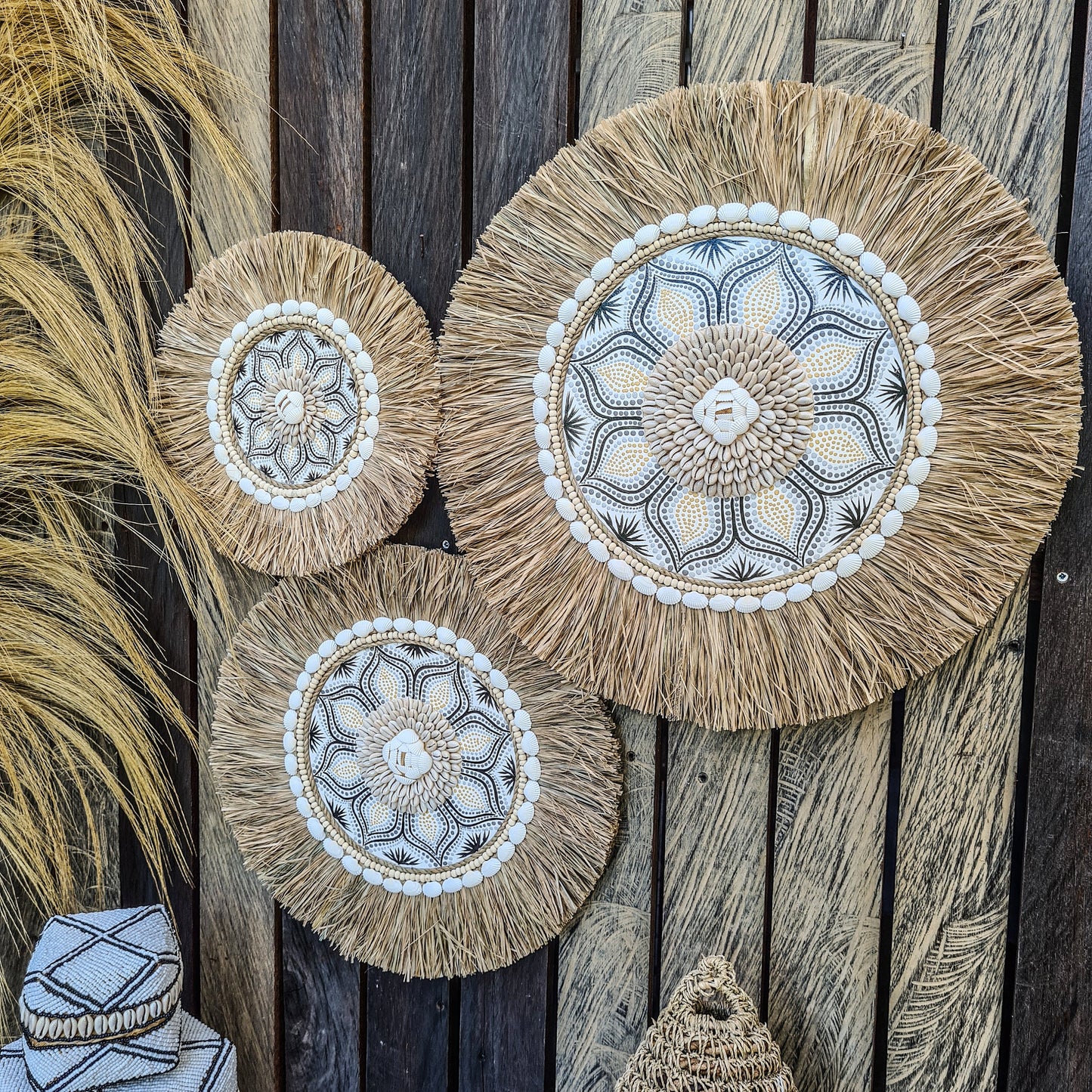 Wall juju 30 40 50cm yellow black rafia decor wall installation wall hangings baskets boho decor wall decoration