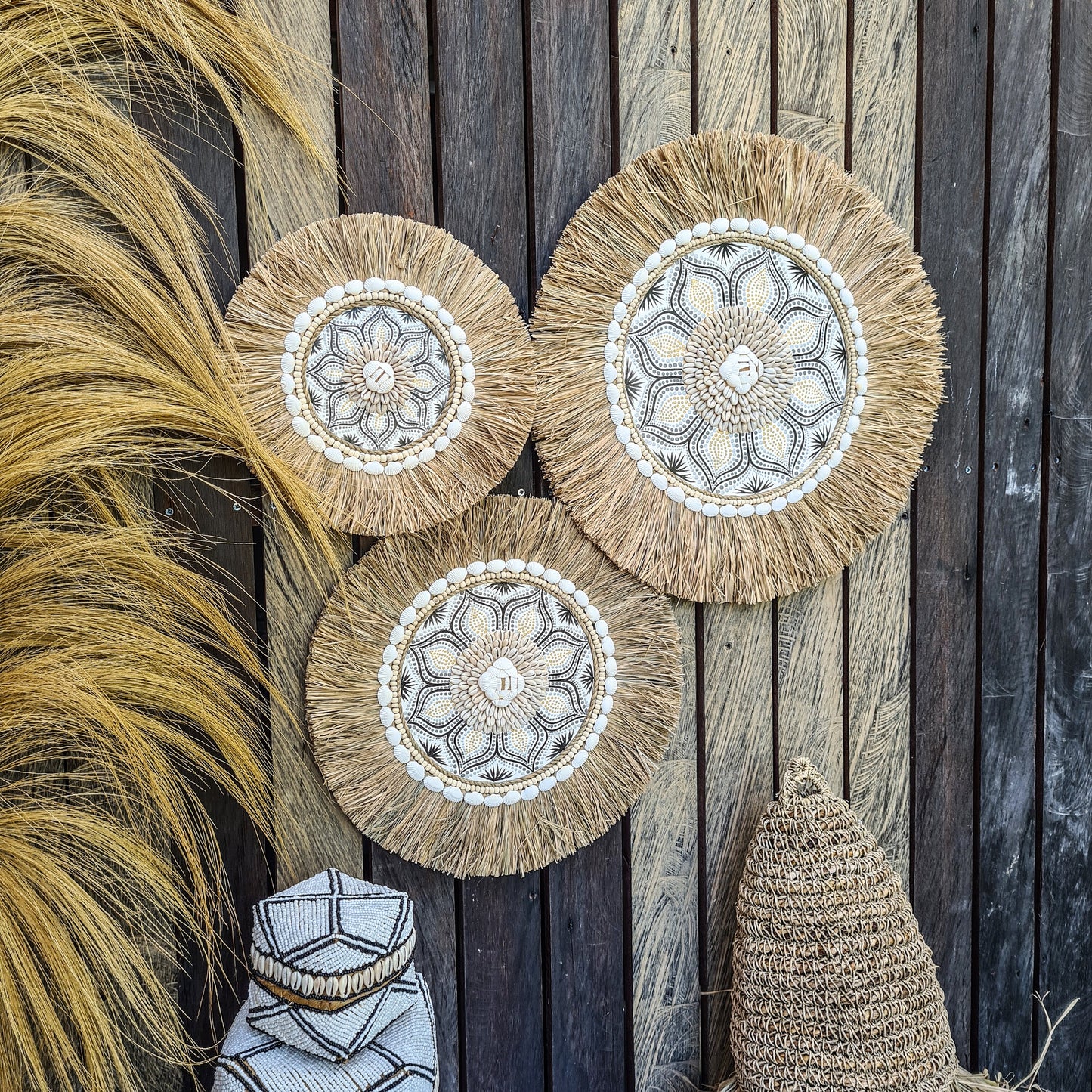 Wall juju 30 40 50cm yellow black rafia decor wall installation wall hangings baskets boho decor wall decoration