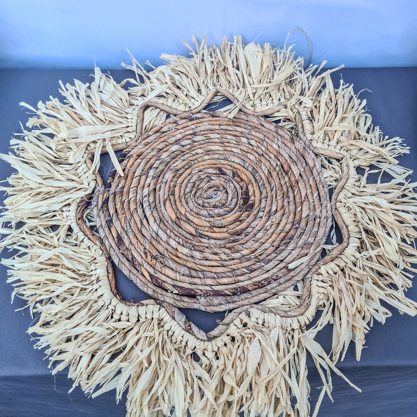 Wicker placemats napkin 40cm woven decor eco designe hand made banana leaf boho style bali style serviette overlay placemat