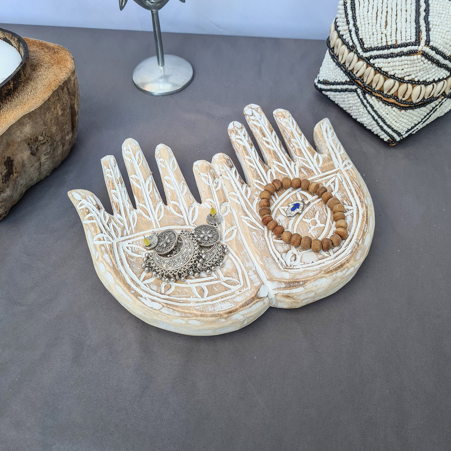Soap dish or Jewelry holder made from wood hand made | jewelry holder dish place wood carving carved ring holder