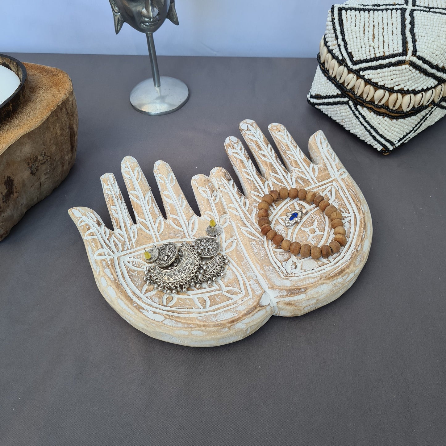 Soap dish or Jewelry holder or Ring holder made from wood hand made | jewelry holder dish place wood carving carved
