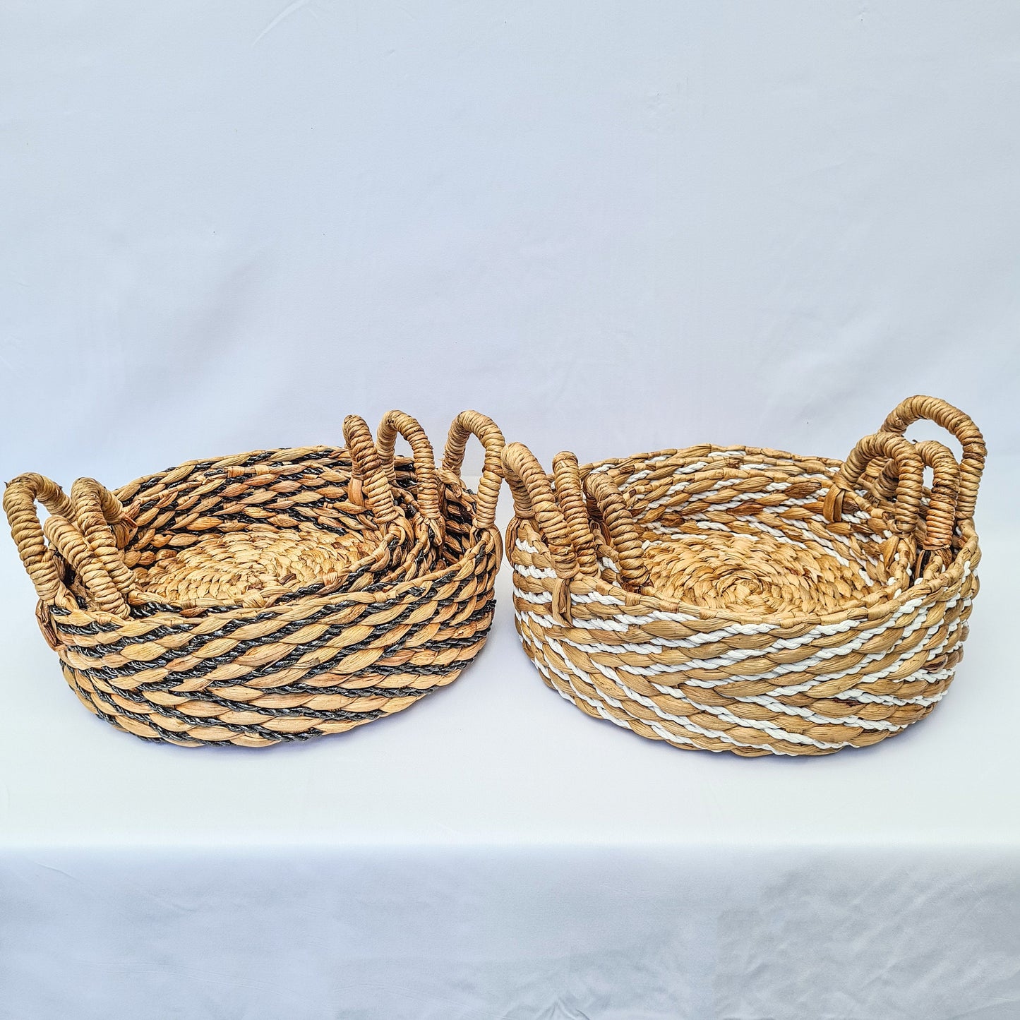 Eco wicker baskets set of 3 | water hyacinth basket for decoration home pad woven interior items