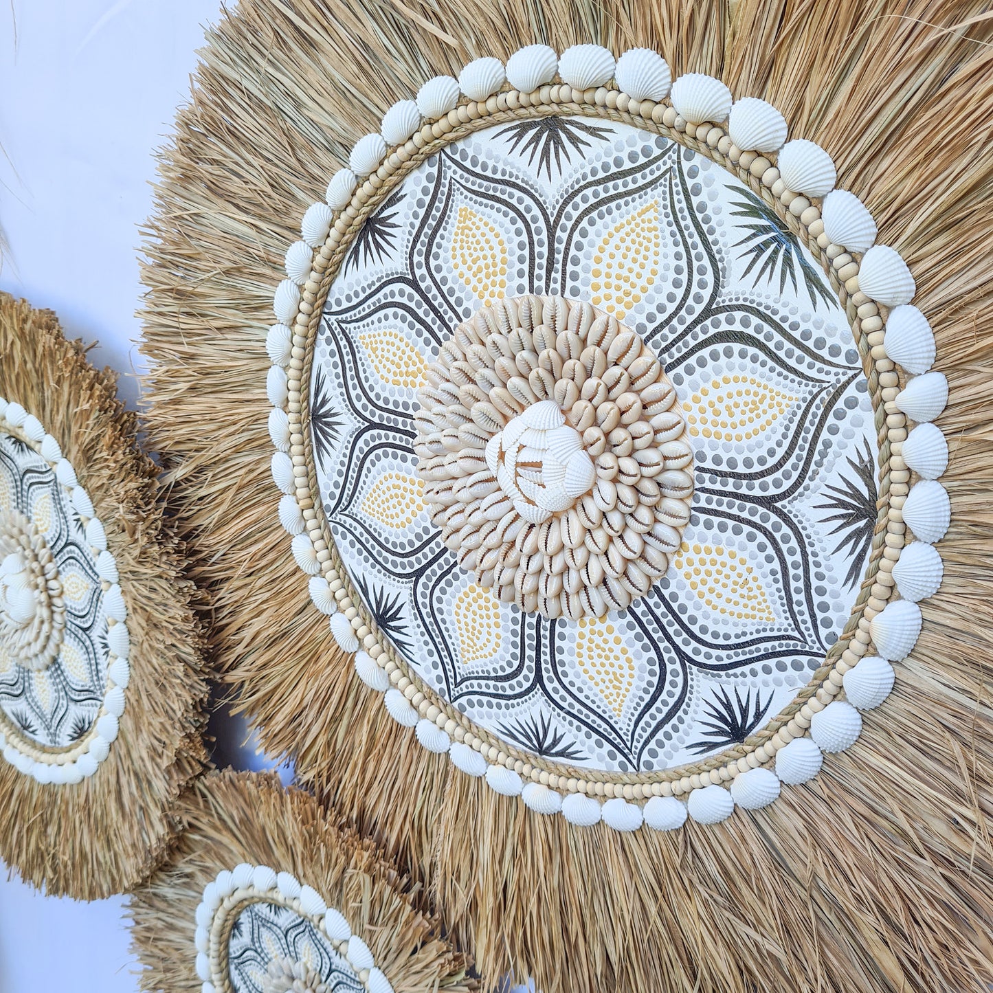 Wall juju 30 40 50cm yellow black rafia decor wall installation wall hangings baskets boho decor wall decoration
