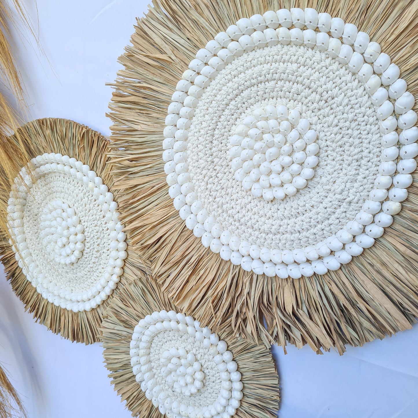 Juju rafia set 3 wall decor 30, 40, 50cm jujuhat eco decor wall hangings boho decor wall decoration wall basket macrame