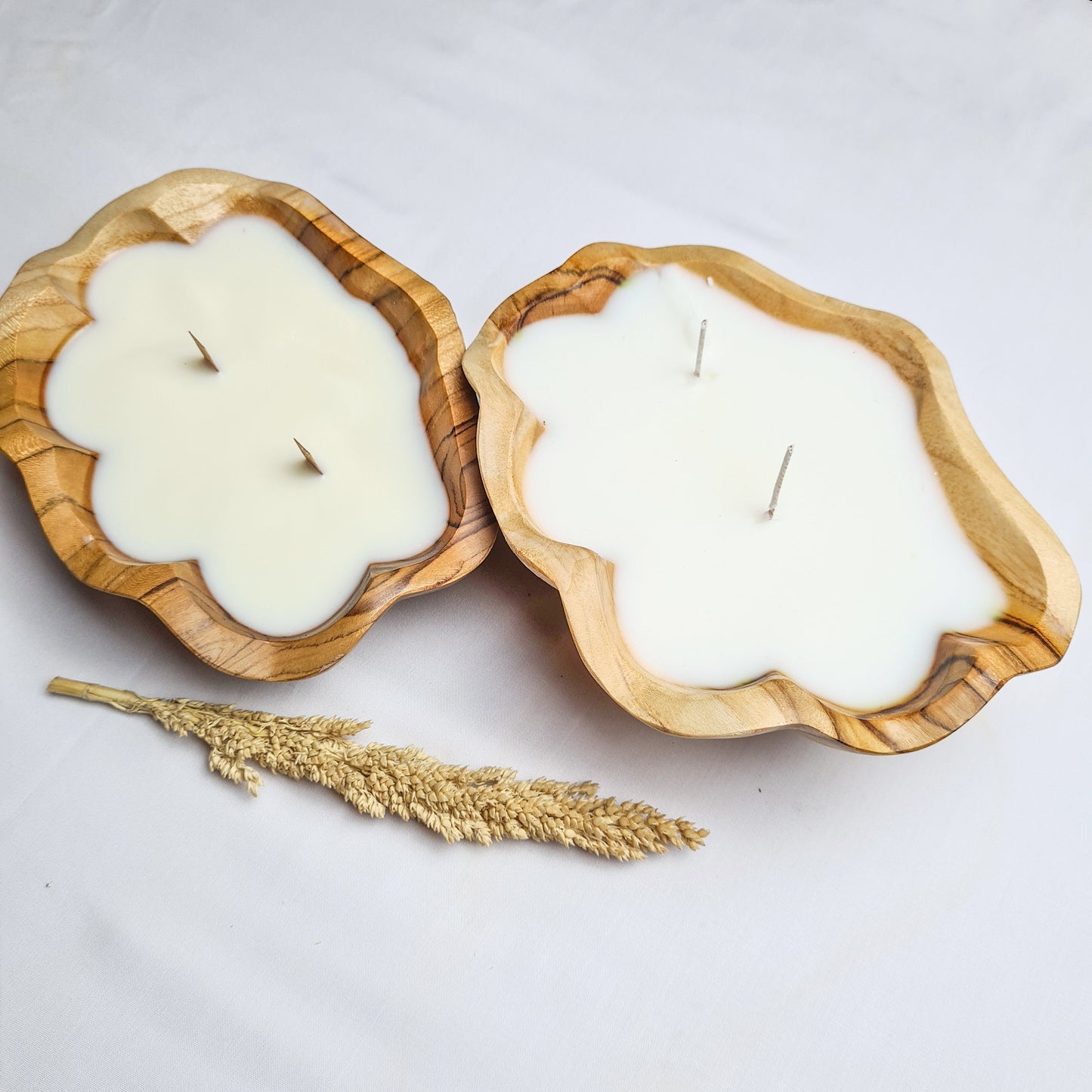 Teak wood shell candle hand made aroma aromatherapy candles hand made eco wax soy coconut palm organic