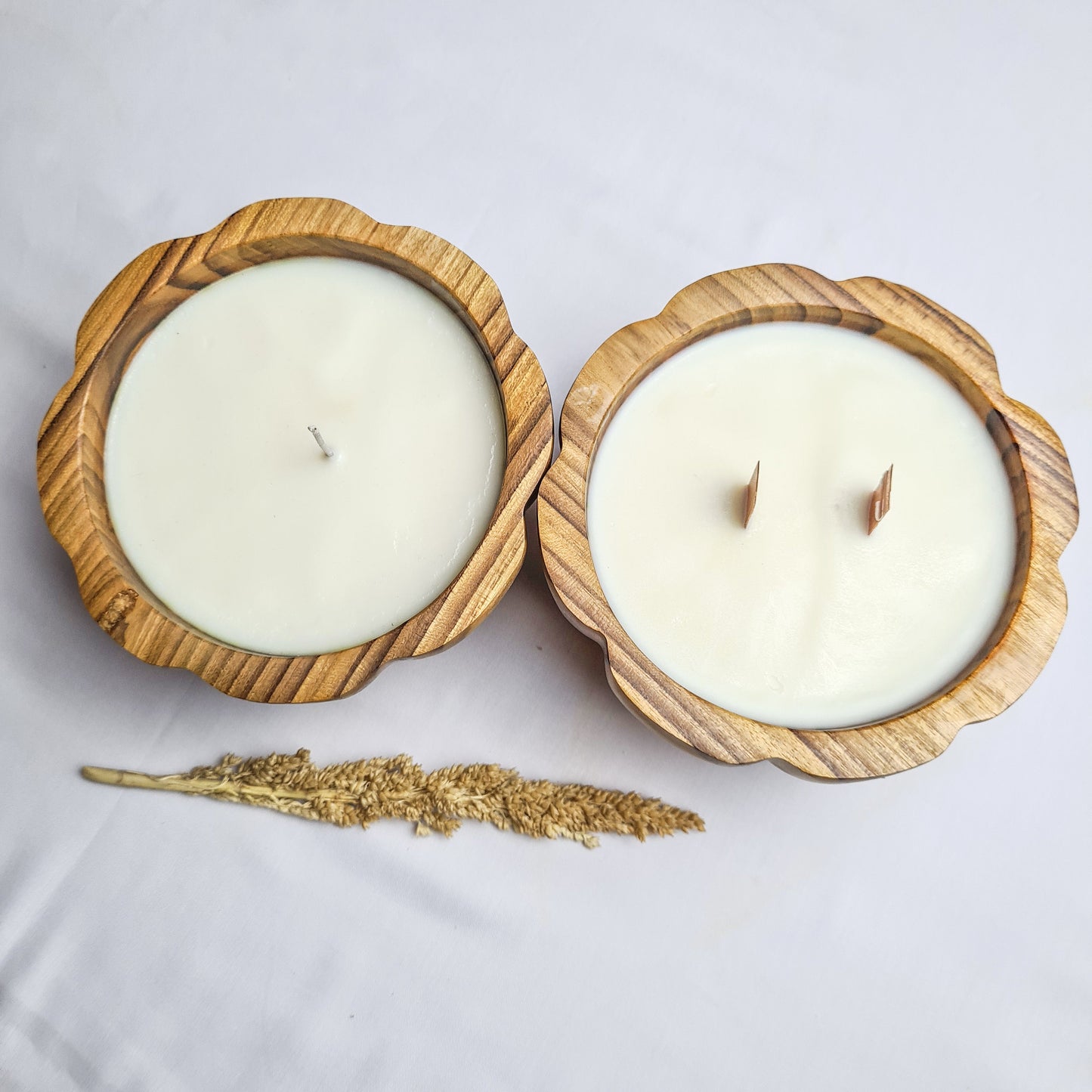 Teak wood Pumpkin candle aroma eco wax soy coconut palm organic aromatherapy candles hand made