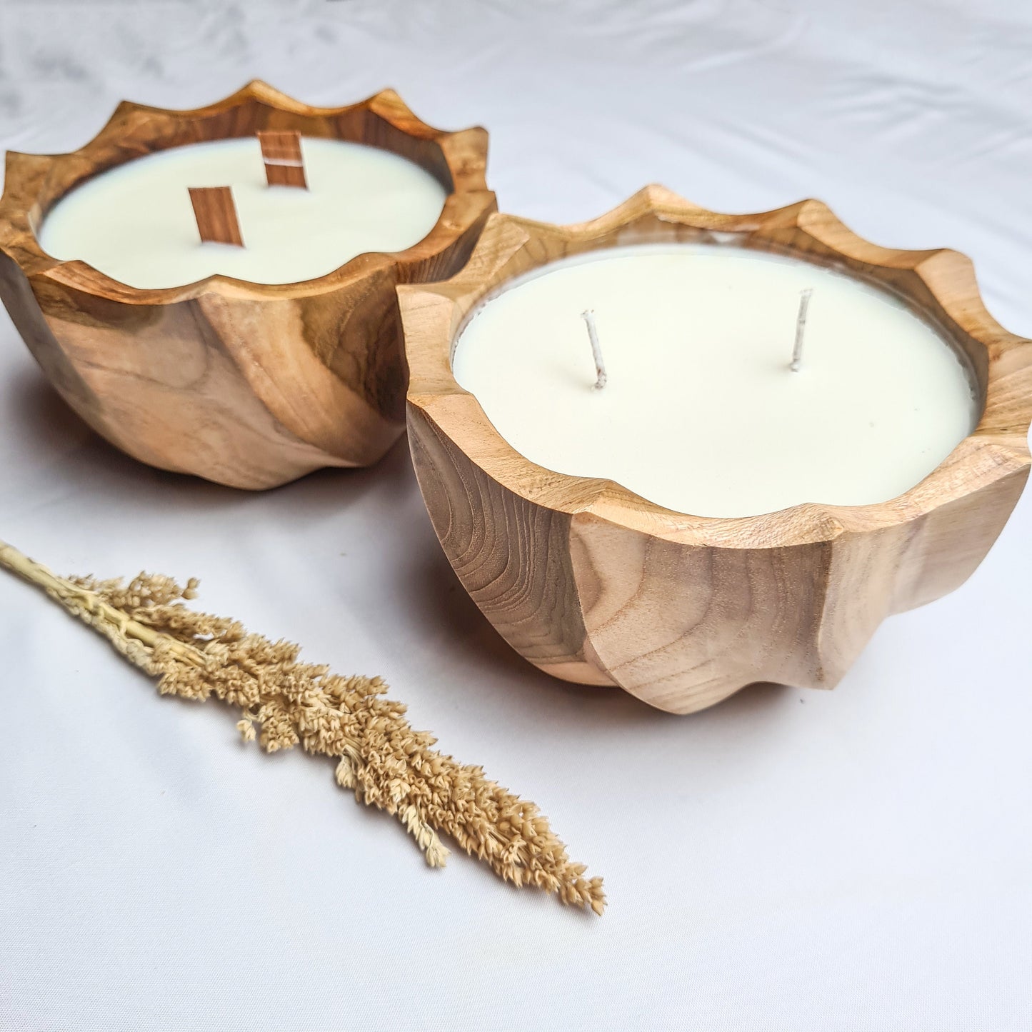 Teak wood Screw eco candle aroma wax soy coconut palm organic aromatherapy candles hand made