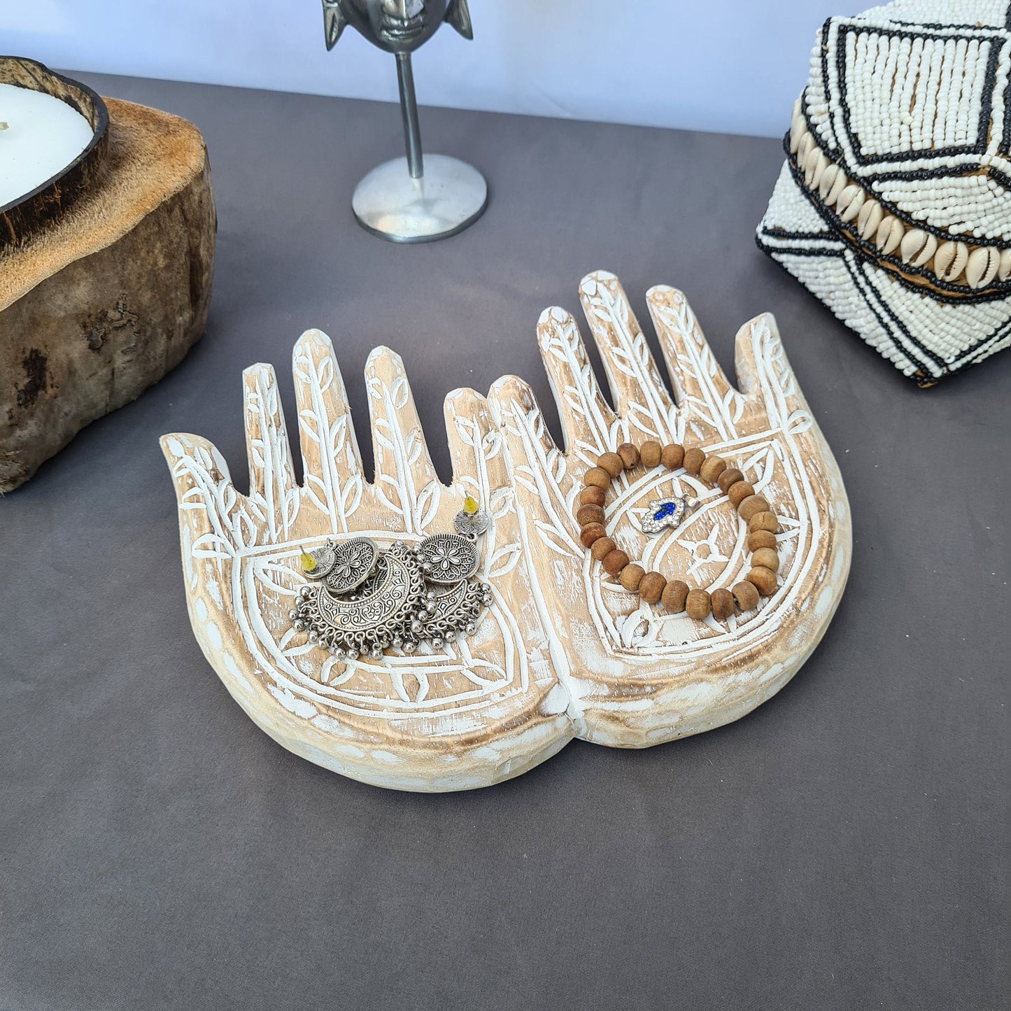 Soap dish or Jewelry holder made from wood hand made | jewelry holder dish place wood carving carved ring holder