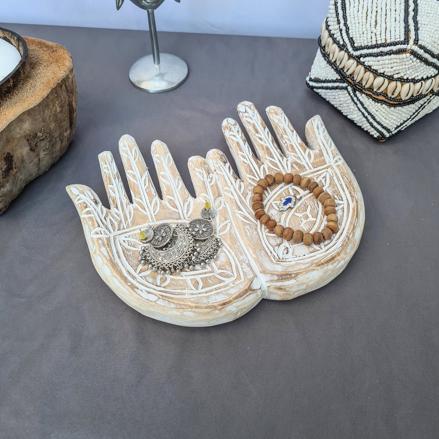 Soap dish or Jewelry holder or Ring holder made from wood hand made | jewelry holder dish place wood carving carved