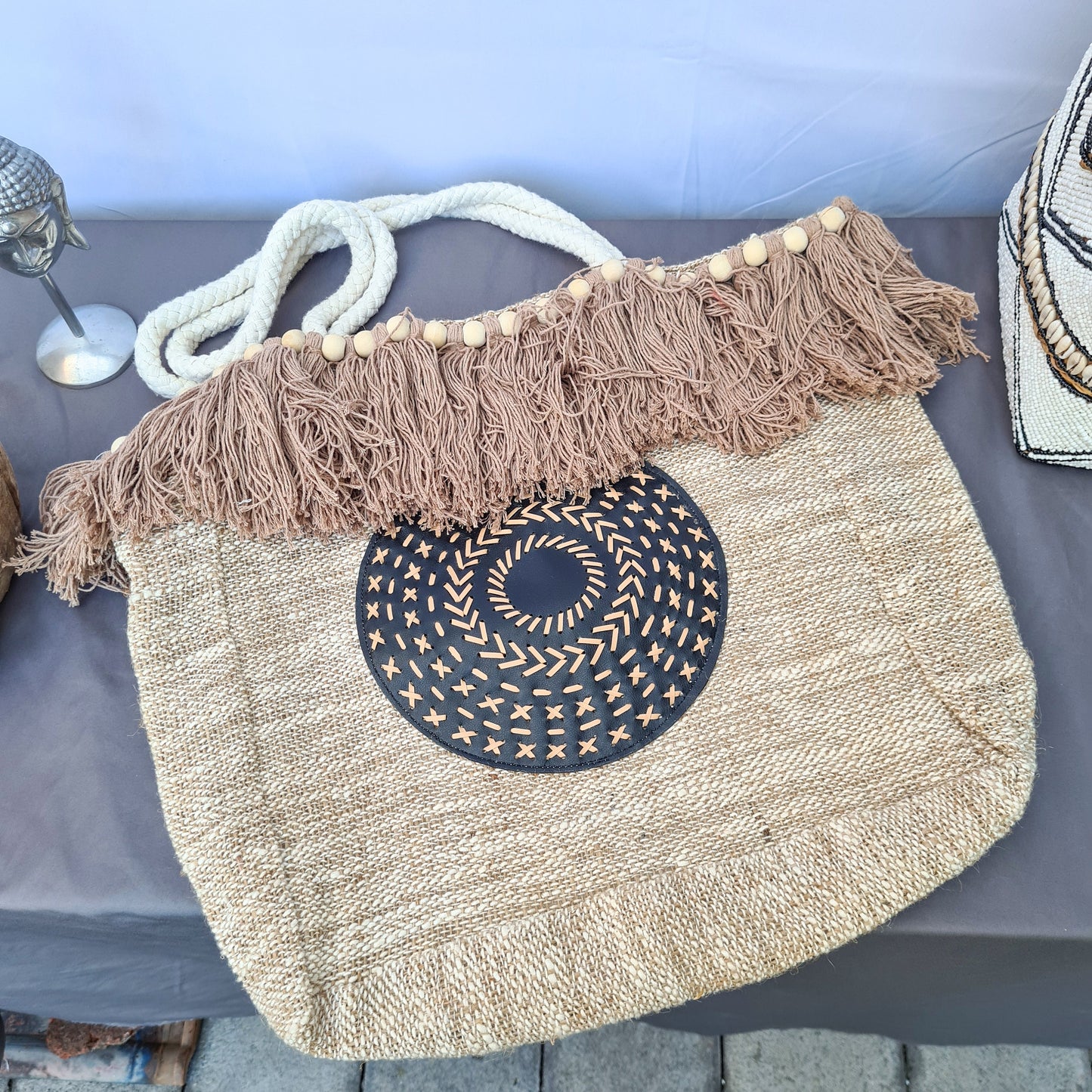 Linen wicker bag bali summer beach bag handbag shoulder bag hand basket woven bag purse case pouch satchel sac agel seagrass macrame