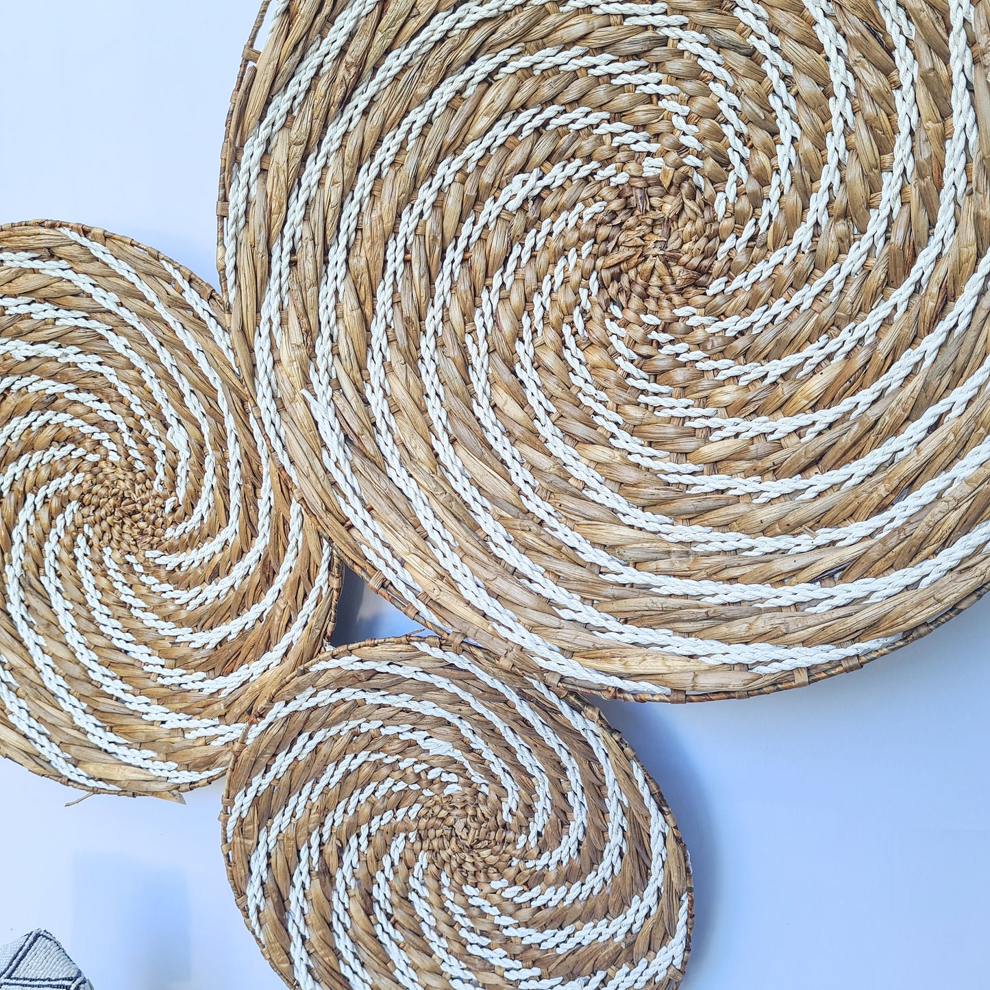 Wall decor basket 40 50 60cm wall decoration water hyacinth organic decor wall installation wall hangings plates boho wicker