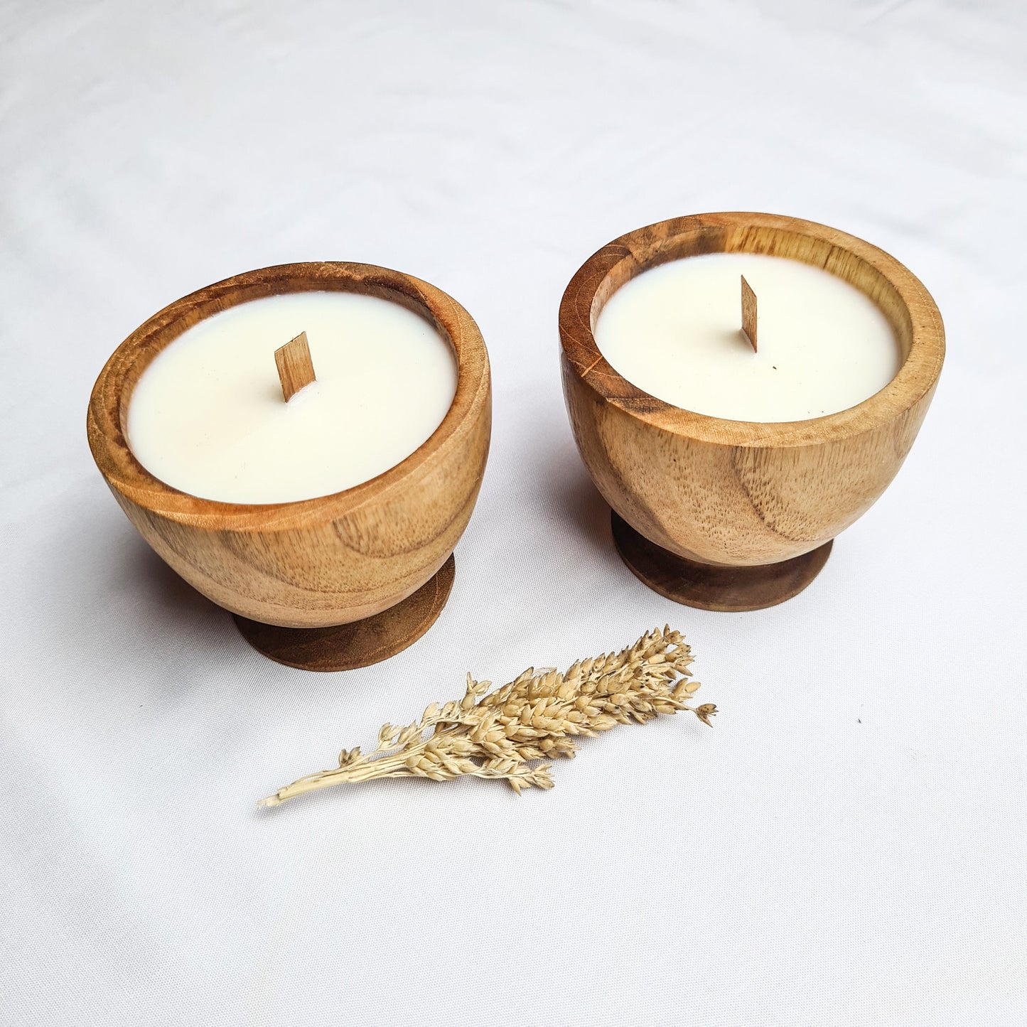 Teak wood candle aroma aromatherapy candles hand made eco wax soy coconut palm organic