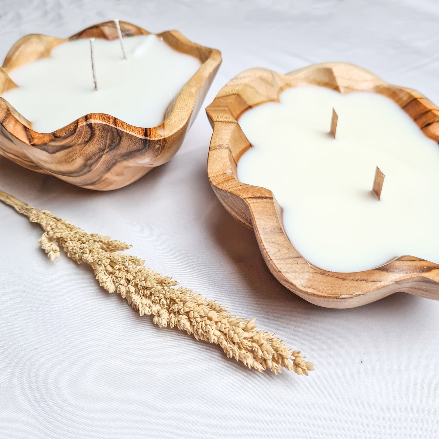 Teak wood shell candle hand made aroma aromatherapy candles hand made eco wax soy coconut palm organic