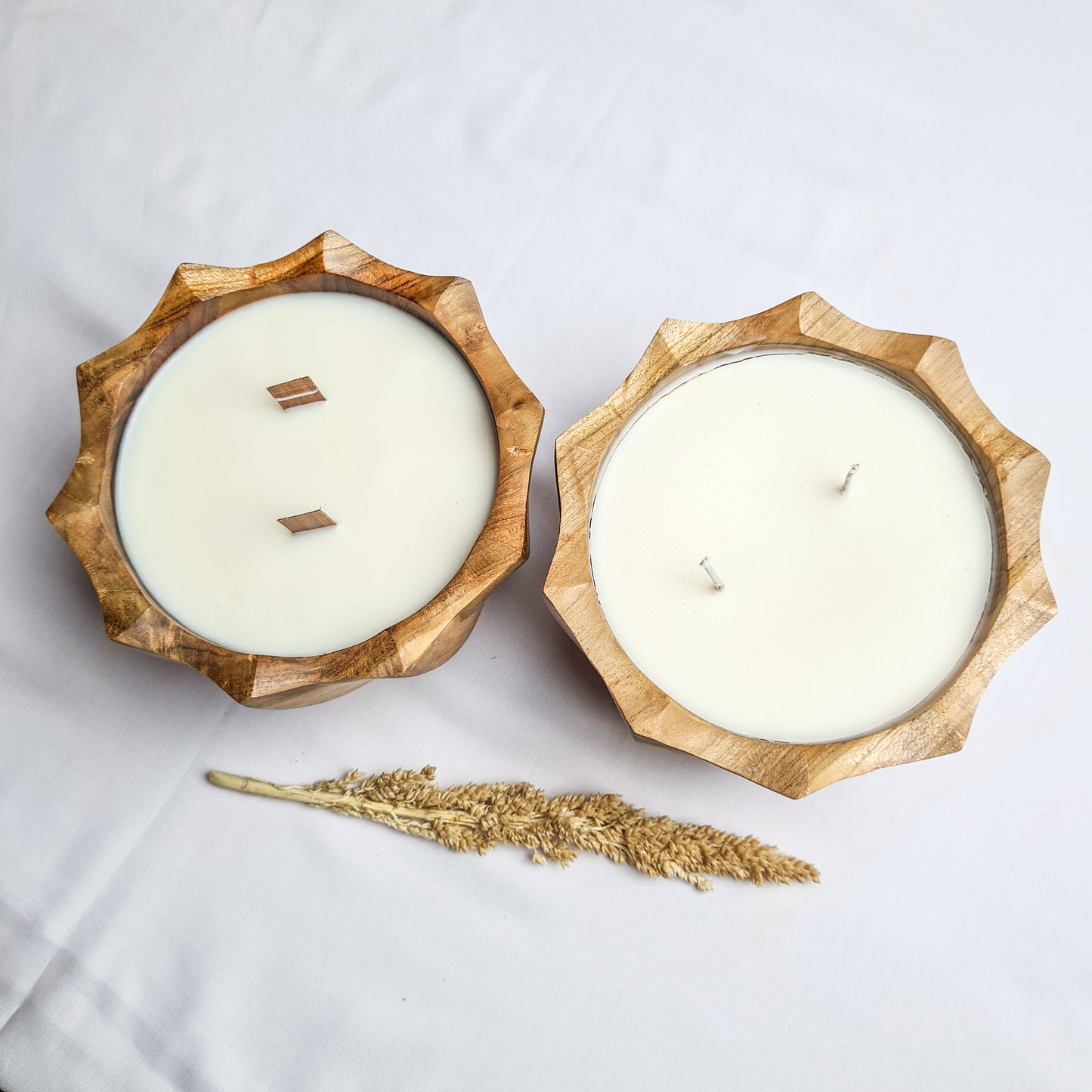 Teak wood Screw eco candle aroma wax soy coconut palm organic aromatherapy candles hand made