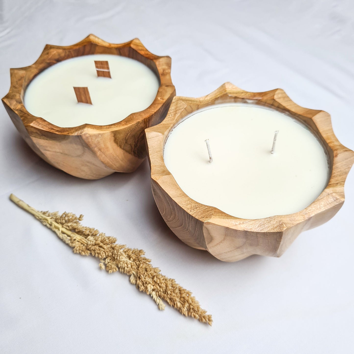 Teak wood Screw eco candle aroma wax soy coconut palm organic aromatherapy candles hand made