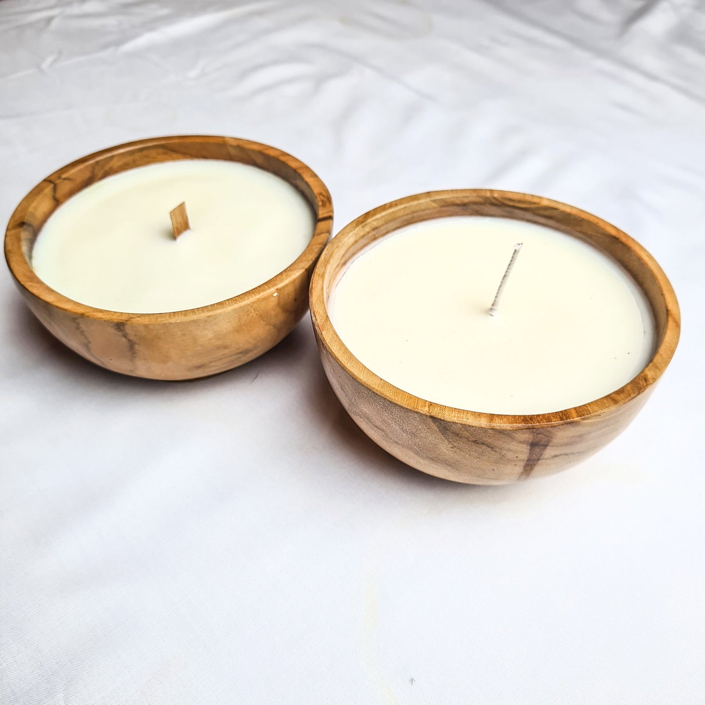 Teak wood Bowl 12cm eco candle aroma wax soy coconut palm organic aromatherapy candles hand made
