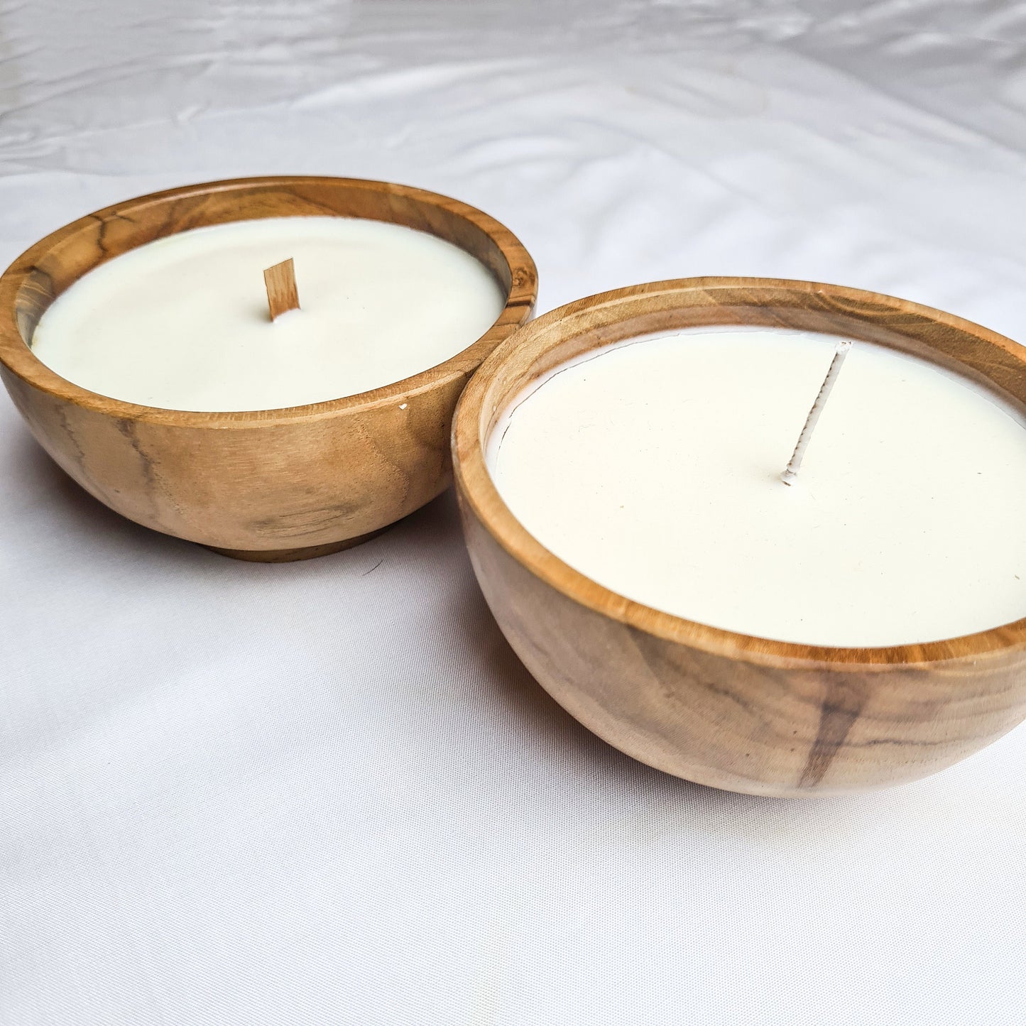 Teak wood Bowl 12cm eco candle aroma wax soy coconut palm organic aromatherapy candles hand made